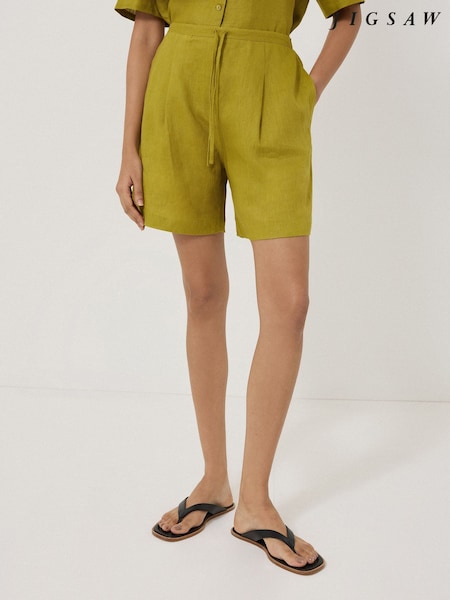 Jigsaw Green 100% Linen Bermuda Shorts (H27795) | €108