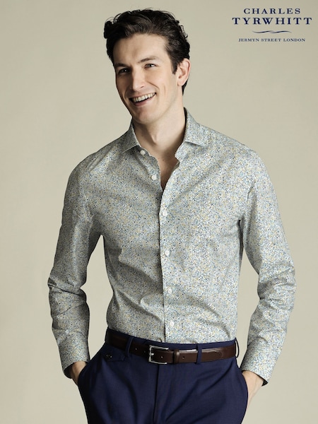 Charles Tyrwhitt Green Slim Fit Slim Fit Made With Liberty 100% Cotton Fabric Shirt (H27812) | €119