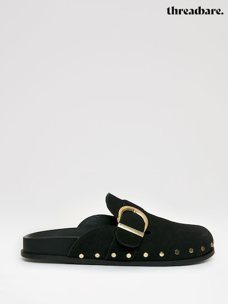Threadbare Black Studded Mule Sandals (H27859) | €62