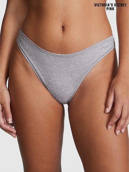 Victoria's Secret PINK Medium Heather Grey Thong Cotton Knickers (H27920) | €13