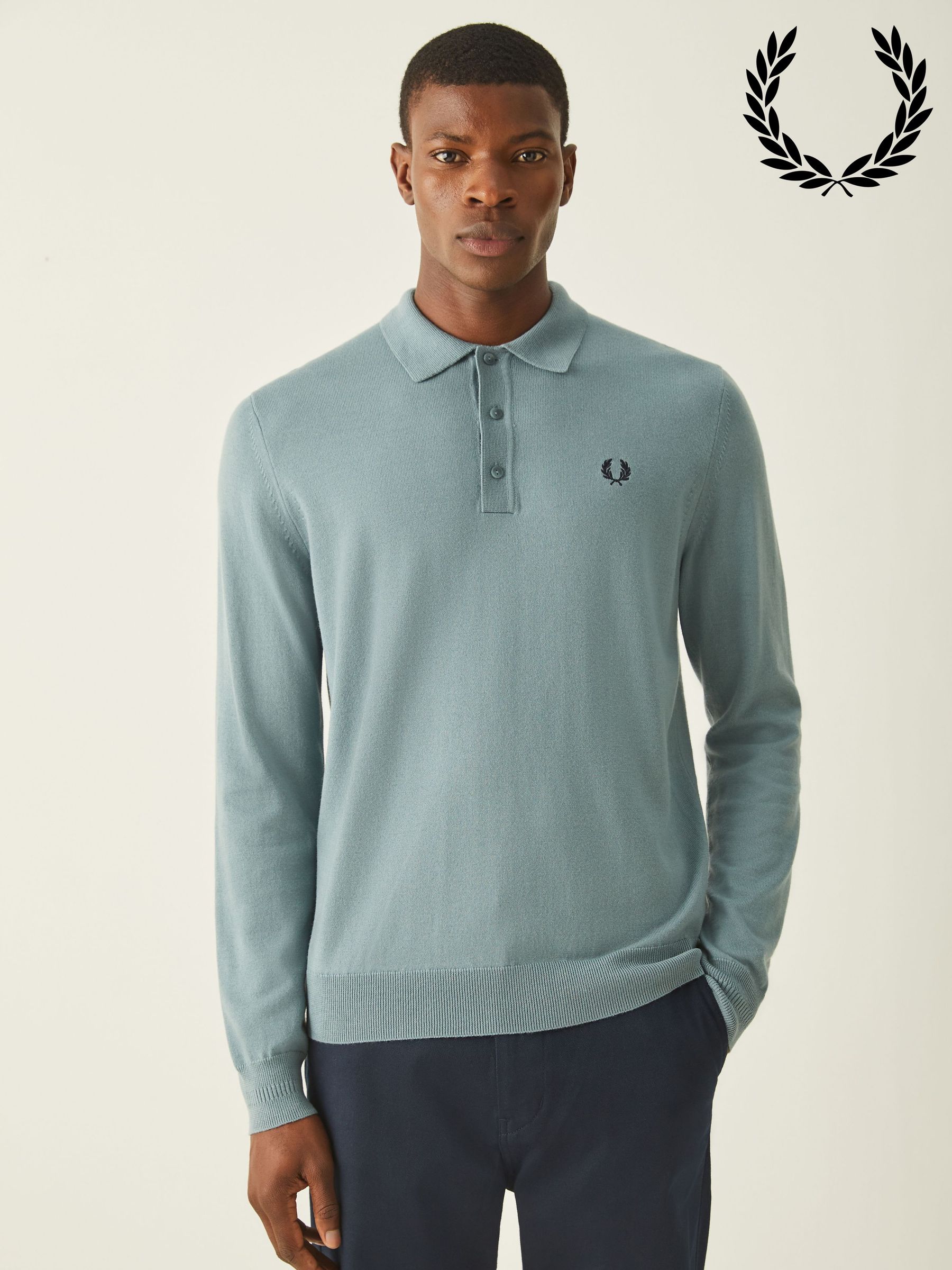 Buy Men's Polo Shirts Fred Perry Long Sleeve Online | Next USA