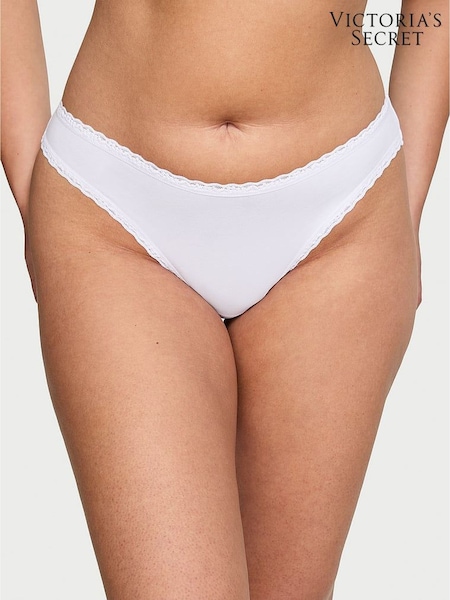 Victoria's Secret White Bikini Lace Trim Knickers (H28507) | €13