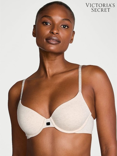 Victoria's Secret Natural Heather Nude Lightly Lined Demi Cotton Logo Bra (H28680) | €44