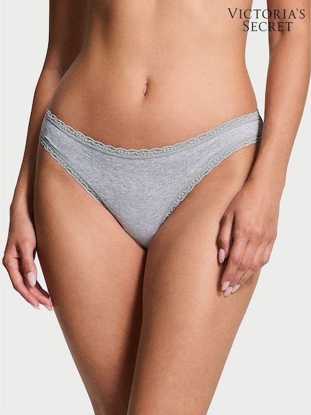 Victoria's Secret Heather Grey Bikini Lace Trim Knickers (H28764) | €13