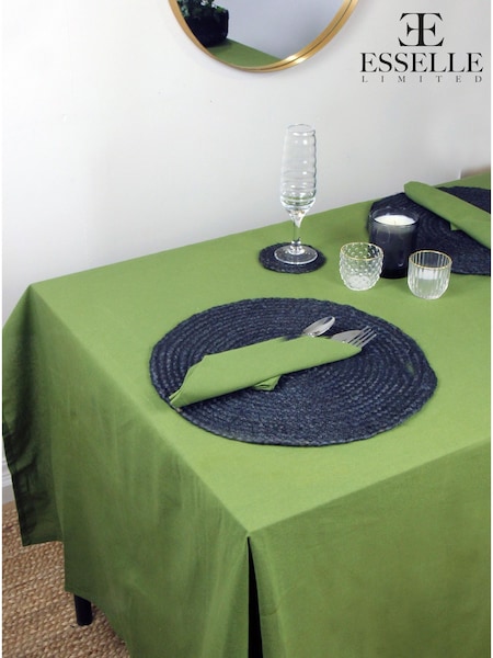 Esselle Natural Avon 100% Cotton 240x140cm Olive Table Cloth (H29120) | ₪111