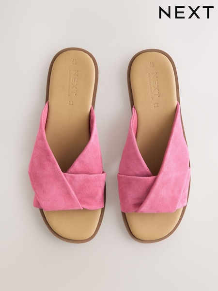 Pink Suede Forever Comfort® Twisted Mule Sandals (H29240) | €50.50