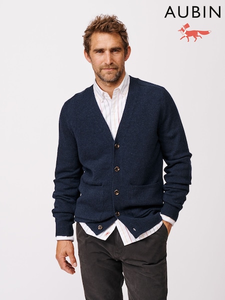 Aubin Blue Hales Lambswool Cardigan (H29371) | €158