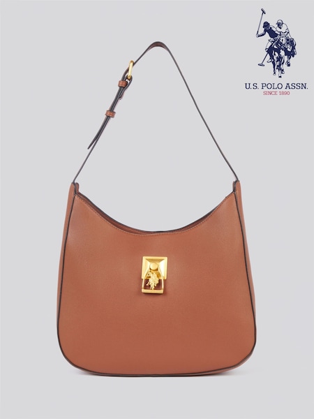 U.S. Polo Assn. Brown Womens Earth Hobo Bag (H29380) | LEI 596