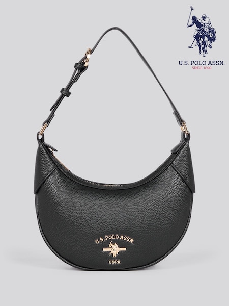 U.S. Polo Assn. Black Womens Stanford Small Hobo Bag (H29405) | LEI 596
