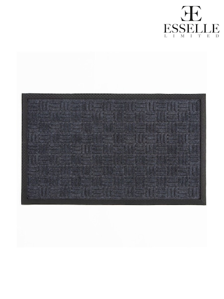 Esselle Grey Millbrook Cross Embossed Backed Polypropylene Doormat 45x75cm (H29426) | €22