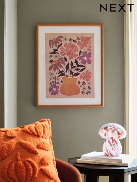 Orange Floral Arrangement Framed Wall Art (H29627) | €29