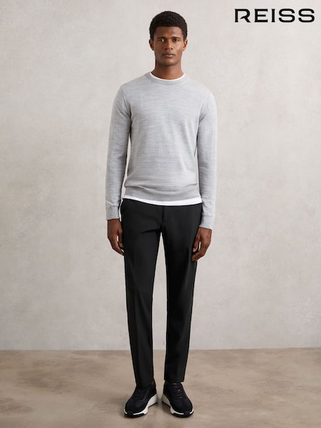 Reiss Black Split Technical Relaxed Drawstring Trousers (H29648) | AED936