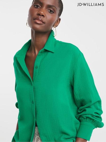 Verde - JD Williams 100% Cotton Relaxed Shirt (H29798) | 238 LEI