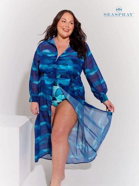 Seaspray Blue Nile Printed Maxi Shirt (H29835) | €109
