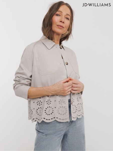 JD Williams Grey Broderie Utility Jacket (H29839) | €79