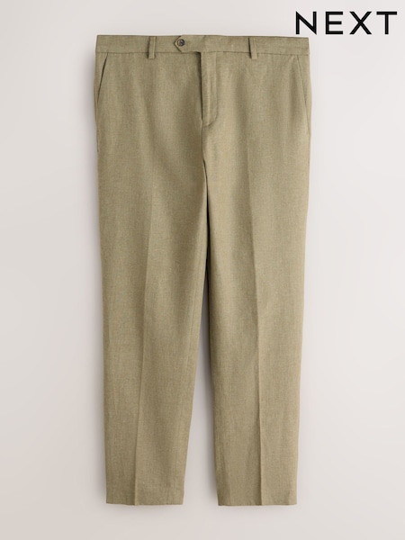 Green Tailored Fit Linen Blend Texture Suit Trousers (H29896) | 247 QAR