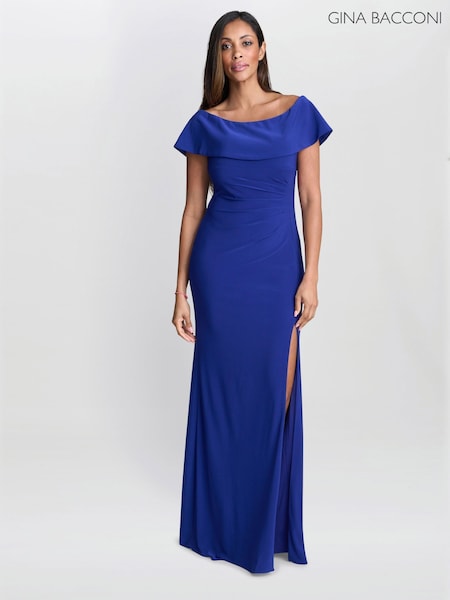 Gina Bacconi Blue Adina Jersey Maxi Dress (H29983) | 1,089 QAR