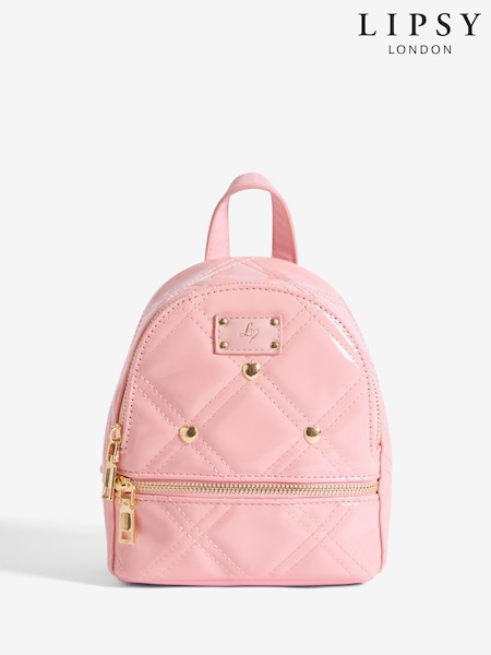Lipsy Pink Patent Quilted Mini School Backpack (H30025) | €33