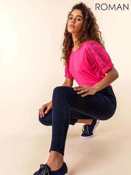 Sininen - Roman Ultimate Denim Nilkkapituiset housut Leggingsit (H30067) | €57
