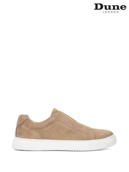 Dune London Brown Trev Lightweight Laceless Trainers (H30077) | AZN 248