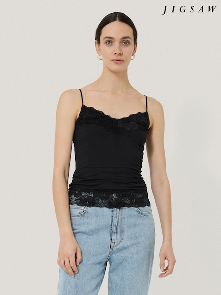 Jigsaw Black Modal Lace Vest (H30118) | €40