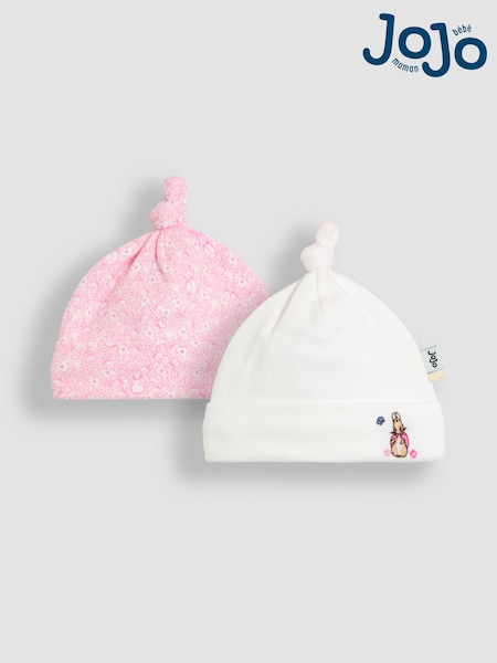 JoJo Maman Bébé Cream 2- Pack Baby Hats (H30125) | AED70