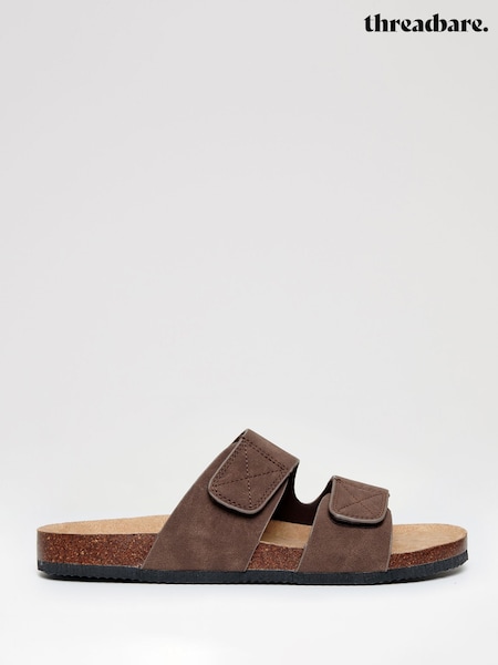 Maro - Threadbare Faux Suede Two Strap Sandals (H30217) | 179 LEI