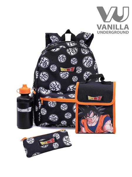 Vanilla Underground Black Boys Dragon Ball Z Backpack Set 4 Piece (H30253) | ₪207