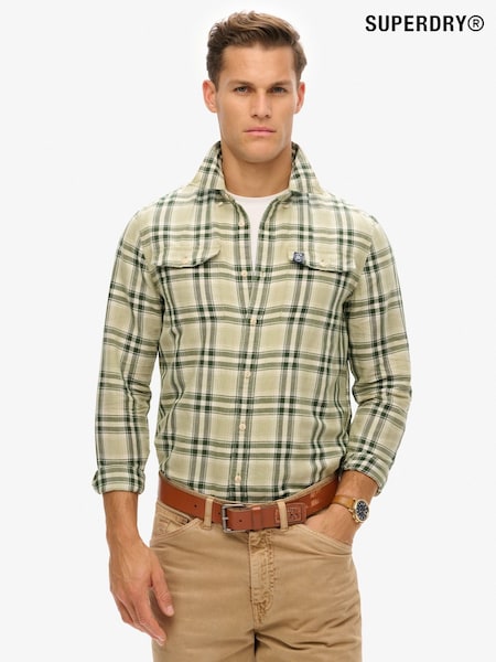 Superdry Green Merchant Check 100% Cotton Shirt (H30254) | R$ 640
