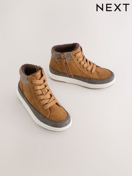 Tan Brown Warm Lined High Top Boots (H30256) | €39 - €45