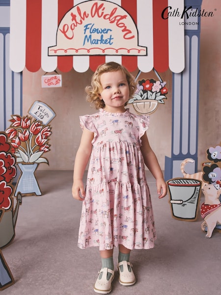 Pink Tiered Jersey Dress (3mths-7yrs) (H30526) | AED66 - AED76