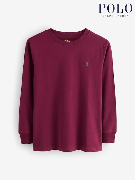 Polo Ralph Lauren Red Boys Cotton Jersey Long Sleeve T-Shirt (H30530) | €60 - €65