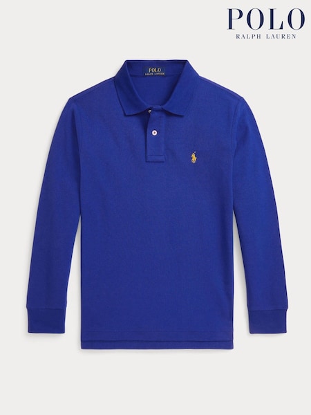 Azul - Polo Ralph Lauren Boys Long Sleeve Cotton Pique Polo Shirt (H30546) | 106 € - 112 €
