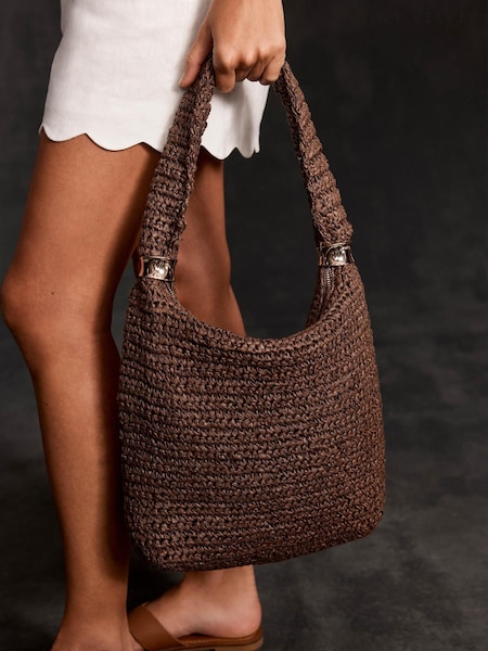 Mint Velvet Brown Woven Shoulder Bag (H30592) | €113