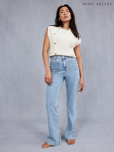 Mint Velvet Blue Relaxed Straight Jeans (H30611) | €126