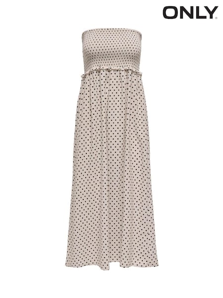 ONLY Stone Polka Dot Bandeau Maxi Dress (H30674) | ₪201 - ₪221