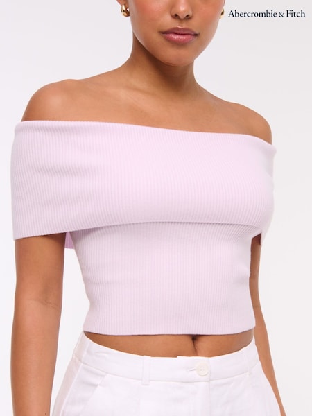 Abercrombie & Fitch Pink Off The Shoulder Fold Over Top (H30965) | R$ 395