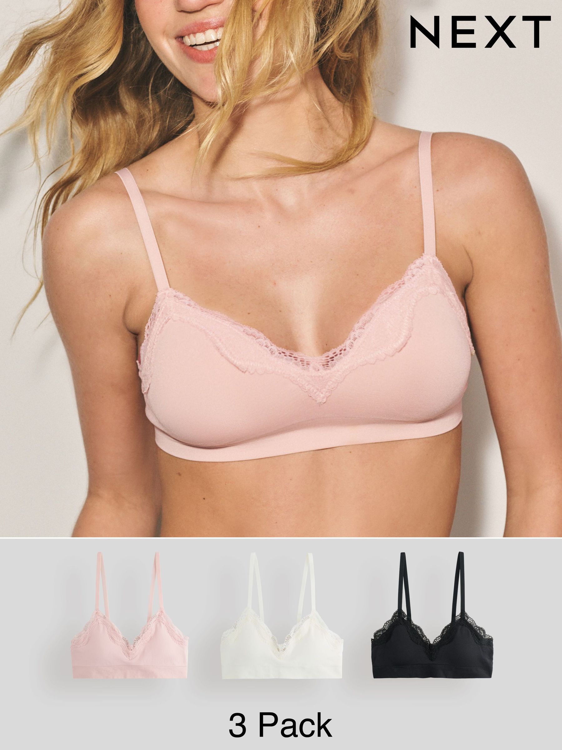 Buy Women's Lingerie Pink Bralettes Online | Next Japan