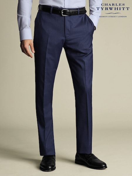 Azul - Charles Tyrwhitt Slim Fit Sharkskin Trousers (H34861) | 184 €