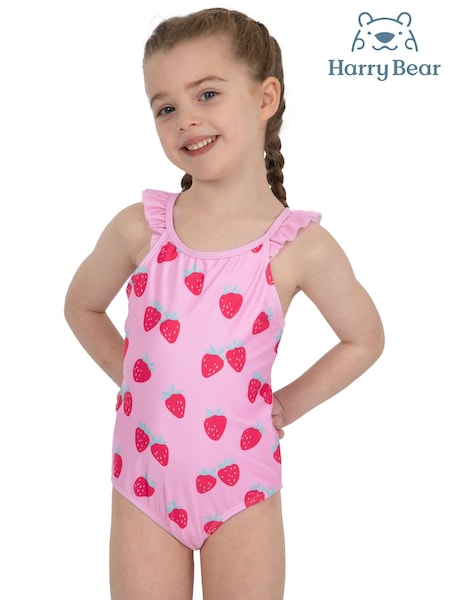 Harry Bear Pink Strawberry Swimsuit With Frill Straps (H34865) | €21