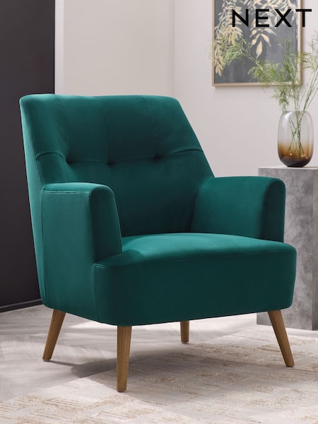 Soft Velvet Juniper Teal Carter Large Accent Chair (H34929) | €430
