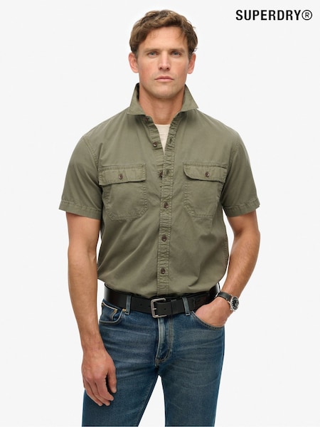 Superdry Green Military Short Sleeve 100% Cotton Shirt (H34961) | €76