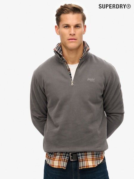 Superdry Grey Essential Logo Half Zip Sweat Top (H34975) | R$ 495