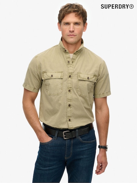 Superdry Natural Military Short Sleeve 100% Cotton Shirt (H34977) | €76