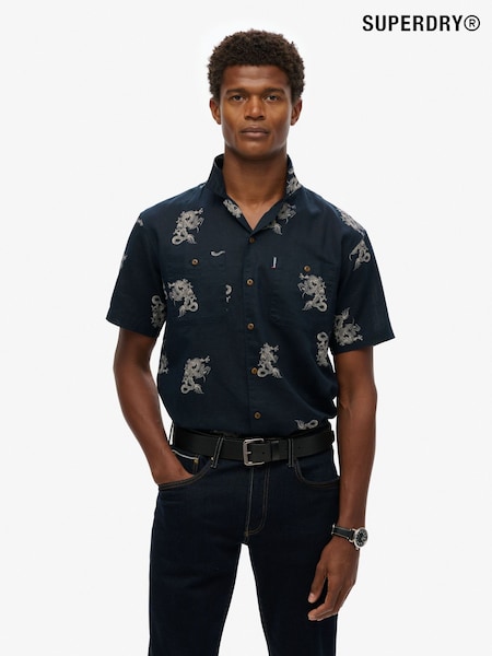 Superdry Blue Short Sleeve Beach Shirt (H34982) | €68