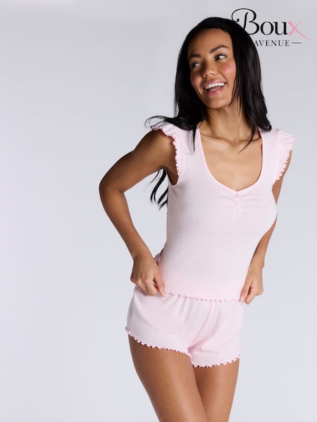 Boux Avenue Pointelle Frill Short Pyjamas Set (H35124) | €42