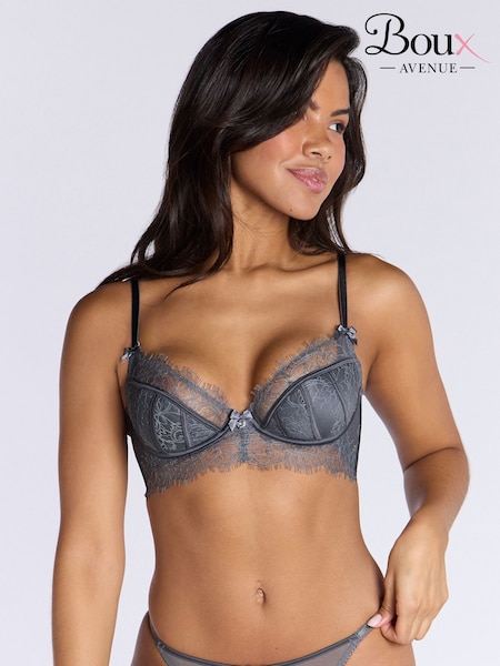 Gris - Boux Avenue Grey Hailey Lace Longline Bra (H35172) | 59 €