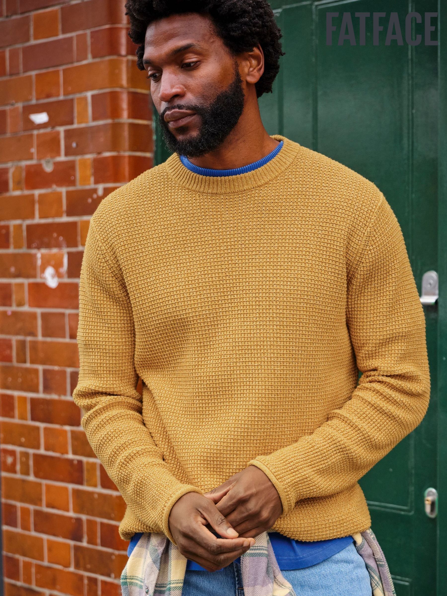 Mens Yellow Jumpers | Yellow Crew & Ribbed Crew Neck Jumpers | Next
