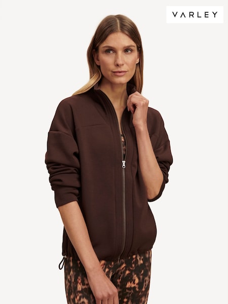 Varley Brown Tayah Zip Through Midlayer Jacket (H35515) | AED611