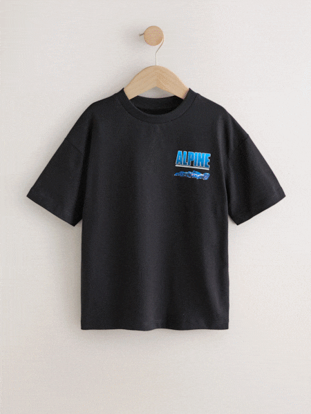Black Alpine F1 Team Short Sleeve T-Shirt (3-16yrs) (H35519) | €22 - €26